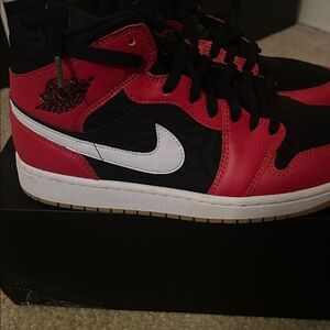 Nike Black and Red High-Top Sneakers